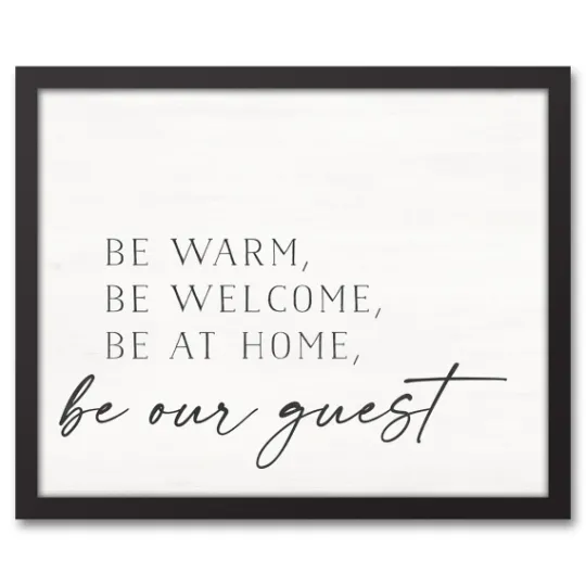 Kirkland's Home Be Warm Be Welcome Framed Canvas Art Print- Wall Quotes & Signs