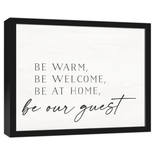 Kirkland's Home Be Warm Be Welcome Framed Canvas Art Print- Wall Quotes & Signs