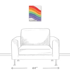 Kirkland's Home Be Yourself Rainbow Canvas Art Print- Wall Quotes & Signs