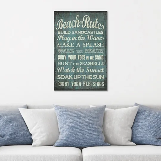 Kirkland's Home Beach Rules Canvas Art Print- Wall Quotes & Signs