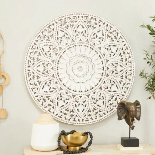 Kirkland's Home Beaded Floral Medallion Wall Plaque- Wall Plaques