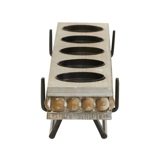 Kirkland's Home Beaded Wood And Metal Base Candle Holder- Candle Holders