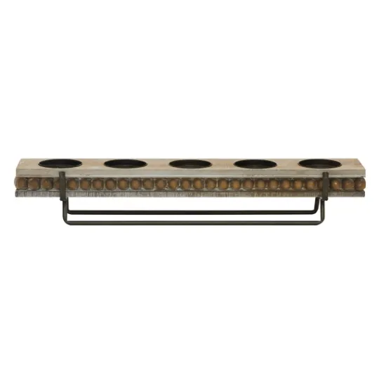 Kirkland's Home Beaded Wood And Metal Base Candle Holder- Candle Holders
