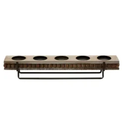 Kirkland's Home Beaded Wood And Metal Base Candle Holder- Candle Holders
