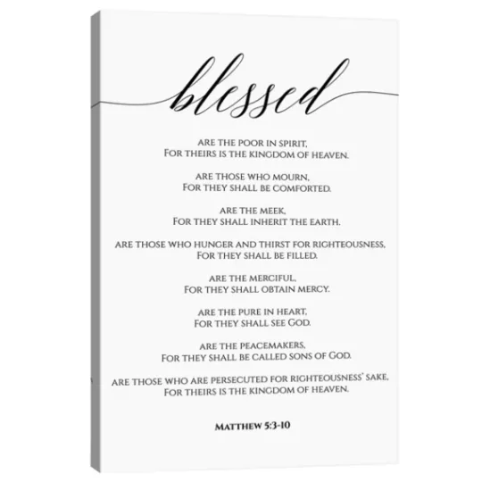 Kirkland's Home Beatitudes Matthew 5:3-10 Canvas Art Print- Wall Quotes & Signs