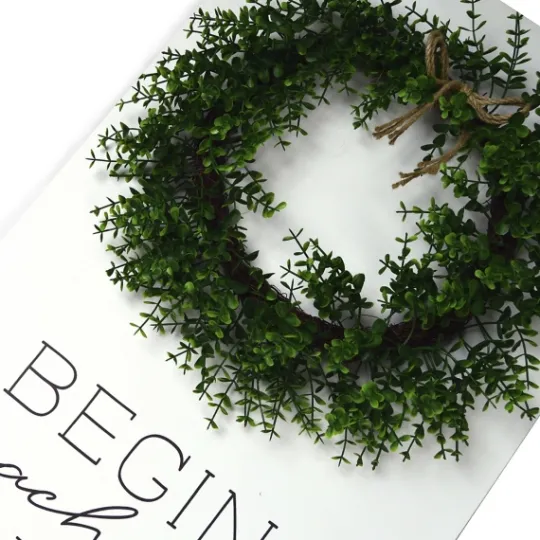 Kirkland's Home Begin Each Day Wreath Wall Plaque- Wall Quotes & Signs