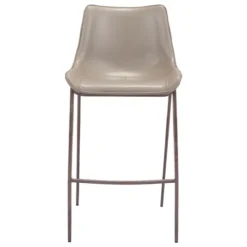 Kirkland's Home Beige & Brown Faux Leather 2-Pc. Bar Stool Set- Bar Stools & Counter Height Stools