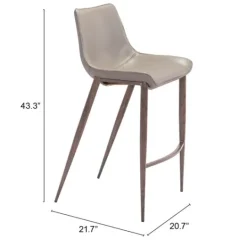 Kirkland's Home Beige & Brown Faux Leather 2-Pc. Bar Stool Set- Bar Stools & Counter Height Stools