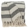 Kirkland's Home Beige And Black Diamond Stripe Throw- Blankets & Throws