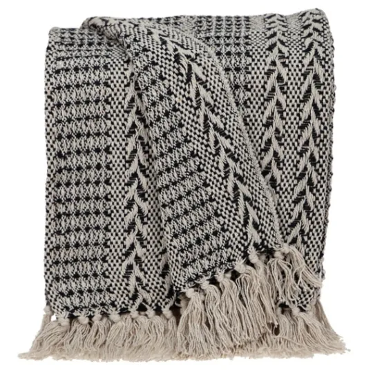 Kirkland's Home Beige And Black Patterned Throw- Blankets & Throws