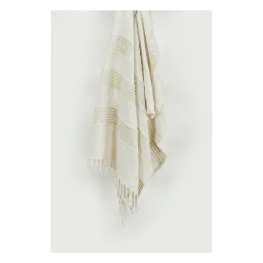 Kirkland's Home Beige And Ivory Woven Stripe Throw- Blankets & Throws
