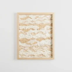 Kirkland's Home Beige And White Crinkle Paper Wall Plaque- Wall Plaques