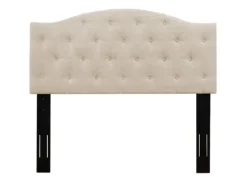 Kirkland's Home Beige Bryne Button Tufted King Headboard- Beds & Headboards