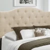 Kirkland's Home Beige Bryne Button Tufted Full/Queen Headboard- Beds & Headboards