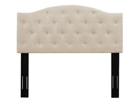 Kirkland's Home Beige Bryne Button Tufted Full/Queen Headboard- Beds & Headboards