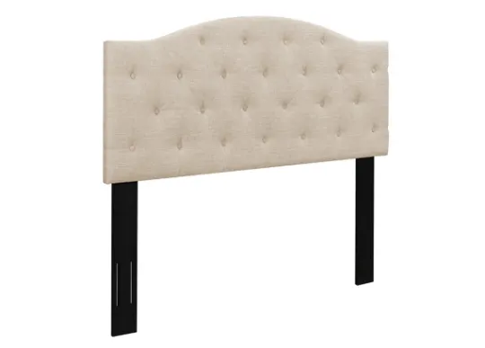Kirkland's Home Beige Bryne Button Tufted Full/Queen Headboard- Beds & Headboards