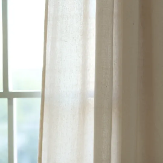 Kirkland's Home Beige Burlap Knotted Curtain Panel Set, 108 In.- Curtains & Drapes