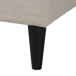 Kirkland's Home Beige Button Tufted Headboard Full Platform Bed- Beds & Headboards