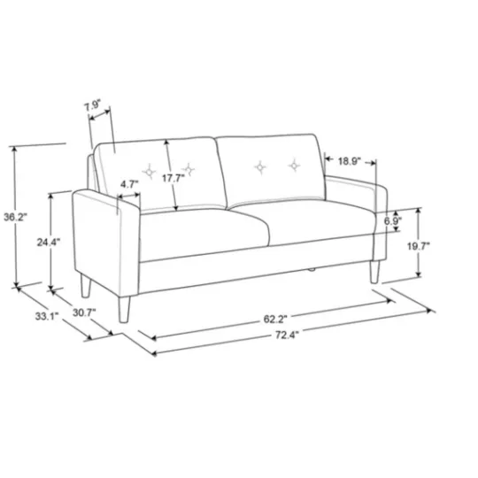 Kirkland's Home Beige Button Tufted Sofa- Sofas & Loveseats