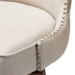 Kirkland's Home Beige Button Tufted Swivel Bar Stools, Set Of 2- Bar Stools & Counter Height Stools
