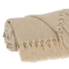 Kirkland's Home Beige Chunky Stitch Cotton Throw- Blankets & Throws