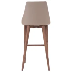 Kirkland's Home Beige Faux Leather And White Trim Bar Stool- Bar Stools & Counter Height Stools