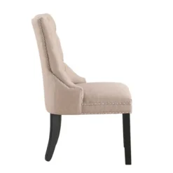 Kirkland's Home Beige Hourglass Tufted Dining Chairs, Set Of 2- Dining Chairs