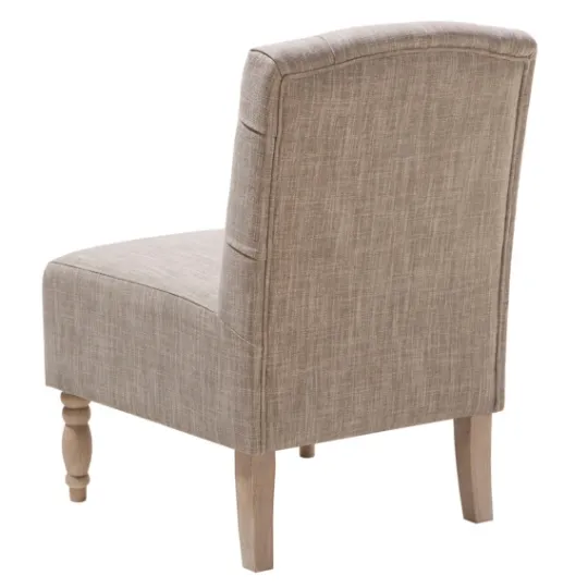 Kirkland's Home Beige Luna Tufted Armless Accent Chair- Accent Chairs