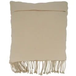 Kirkland's Home Beige Macrame Design Throw Pillow- Blankets & Throws