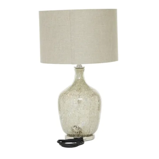 Kirkland's Home Beige Marbled Mercury Glass Table Lamp- Table Lamps