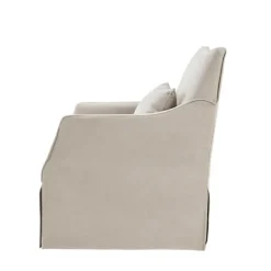 Kirkland's Home Beige Martha Stewart Skirted Swivel Accent Chair- Accent Chairs
