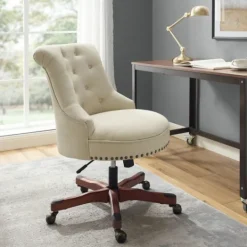 Kirkland's Home Beige Miller Tufted Office Chair- Office Furniture