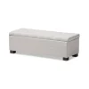 Kirkland's Home Beige Tufted Contemporary Storage Bench- Benches & Ottomans