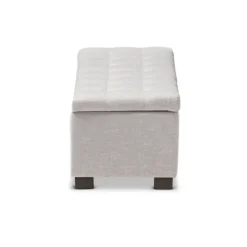 Kirkland's Home Beige Tufted Contemporary Storage Bench- Benches & Ottomans