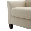 Kirkland's Home Beige Upholstered Button Tufted Loveseat- Sofas & Loveseats