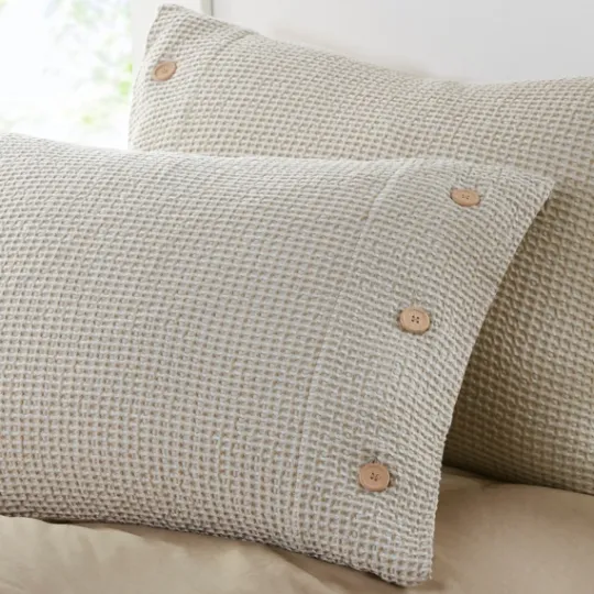 Kirkland's Home Beige Waffle Weave 3-Pc. Queen Duvet Cover Set- Duvets