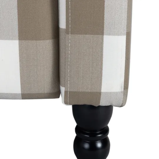 Kirkland's Home Beige Windowpane Plaid Recliner- Accent Chairs
