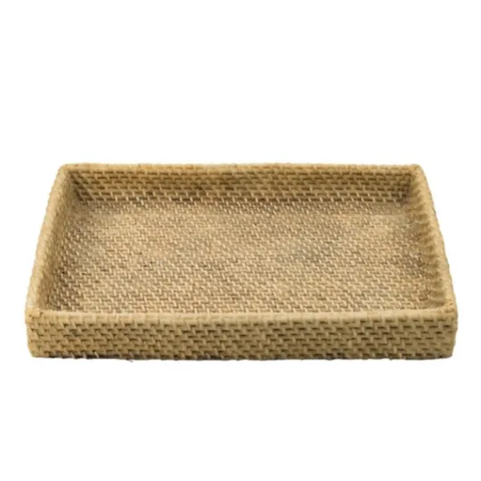 Kirkland's Home Beige Woven Cement Tray- Decorative Trays