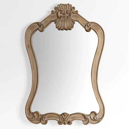 Kirkland's Home Belle Natural Scroll Top Wall Mirror- Decorative Mirrors