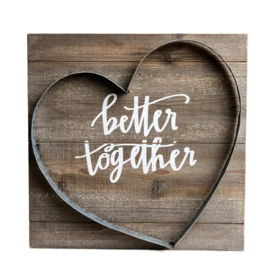 Kirkland's Home Better Together Metal And Wood Plank Wall Plaque- Wall Quotes & Signs