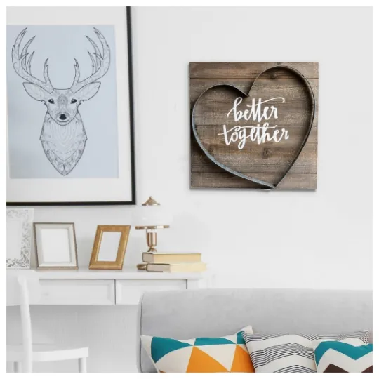 Kirkland's Home Better Together Metal And Wood Plank Wall Plaque- Wall Quotes & Signs