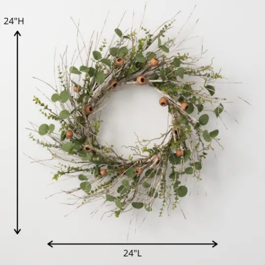 Kirkland's Home Birch And Eucalyptus Pod Wreath- Wreaths