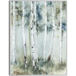 Kirkland's Home Birch Blue Forest Framed Canvas Art Print- Framed Art