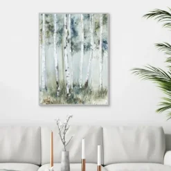 Kirkland's Home Birch Blue Forest Framed Canvas Art Print- Framed Art