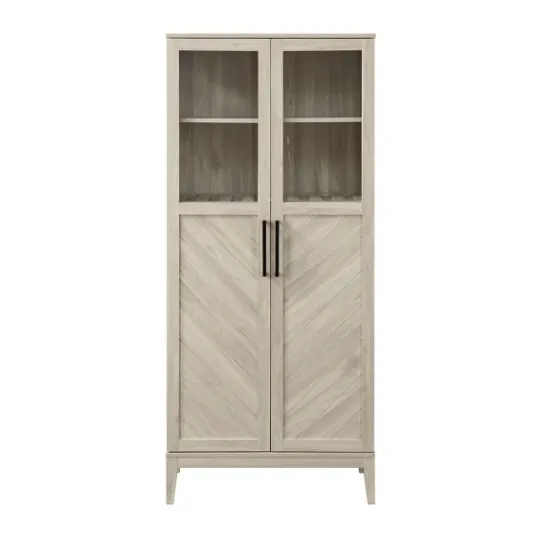 Kirkland's Home Birch Chevron Wooden Storage Cabinet- Cabinets & Sideboards