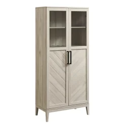 Kirkland's Home Birch Chevron Wooden Storage Cabinet- Cabinets & Sideboards