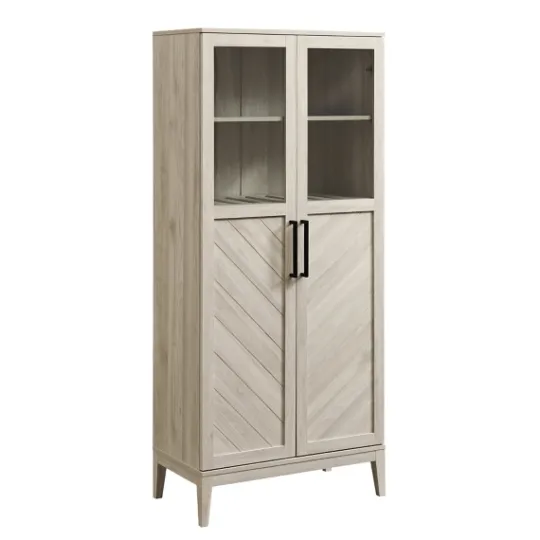 Kirkland's Home Birch Chevron Wooden Storage Cabinet- Cabinets & Sideboards