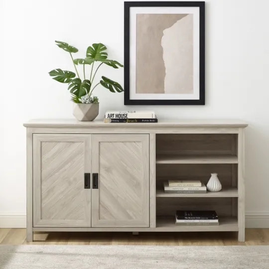Kirkland's Home Birch 2-Door Chevron Cabinet- Cabinets & Sideboards