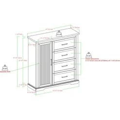 Kirkland's Home Birch Grooved 4-Drawer Dresser With Wardrobe- Dressers & Chests