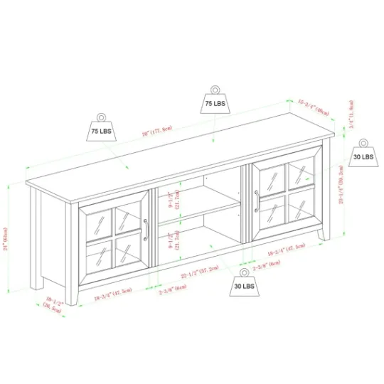 Kirkland's Home Birch Wood And Glass Door Tv Stand- Tv Stands & Media Consoles